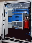 Allestimento lato sinistro Master Renault visto dalla porta laterale