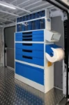 Mobili per furgone Syncro System su veicolo per assistenza celle frigorifere